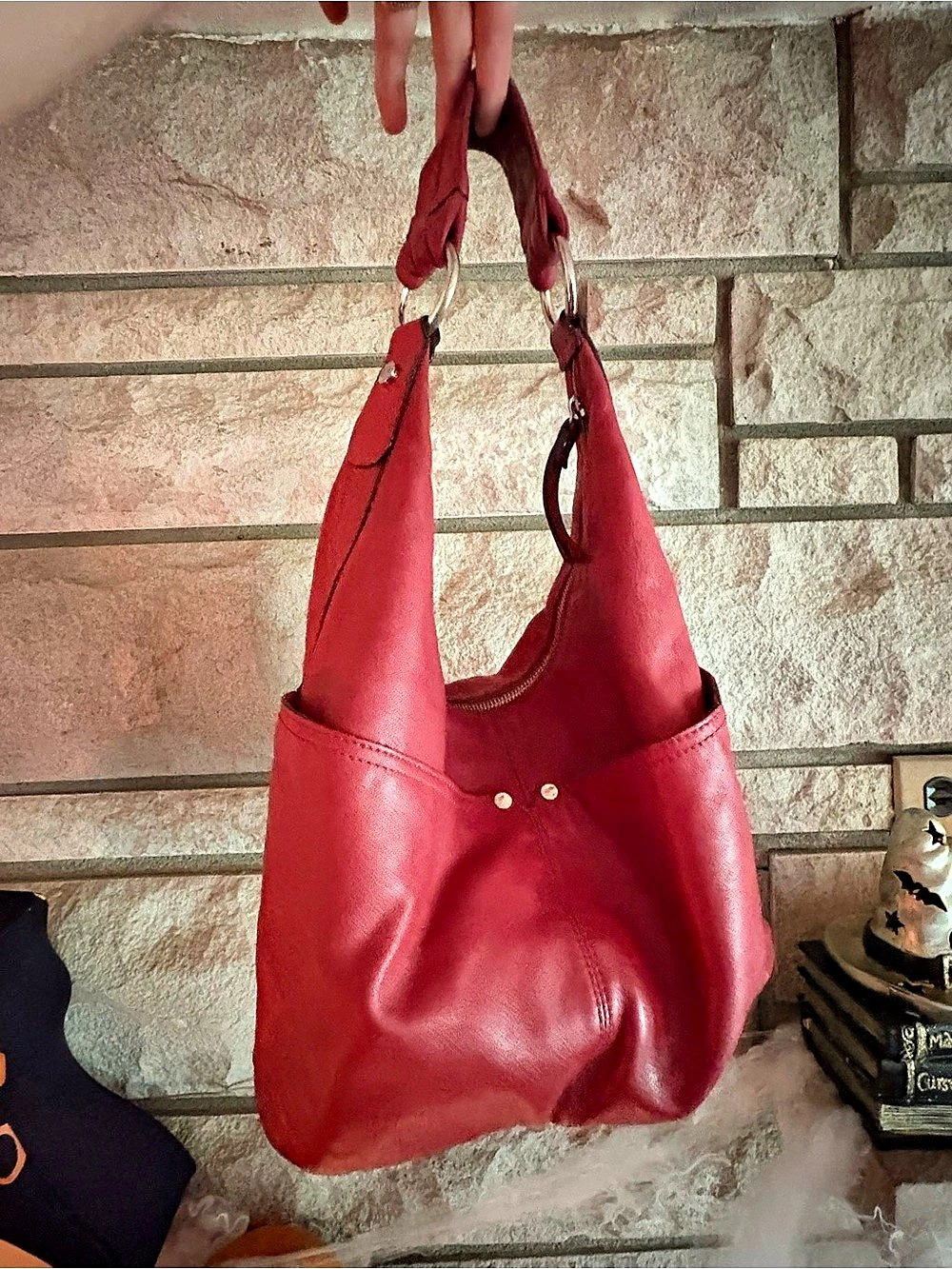 Vintage Tignanello Red leather hobo bag